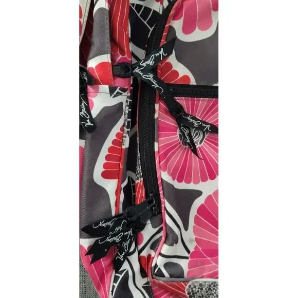 Vera‎ Bradley Lighten Up Red Pink Black Grey Large Backpack - Picture 7 of 7